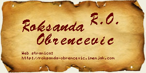 Roksanda Obrenčević vizit kartica
